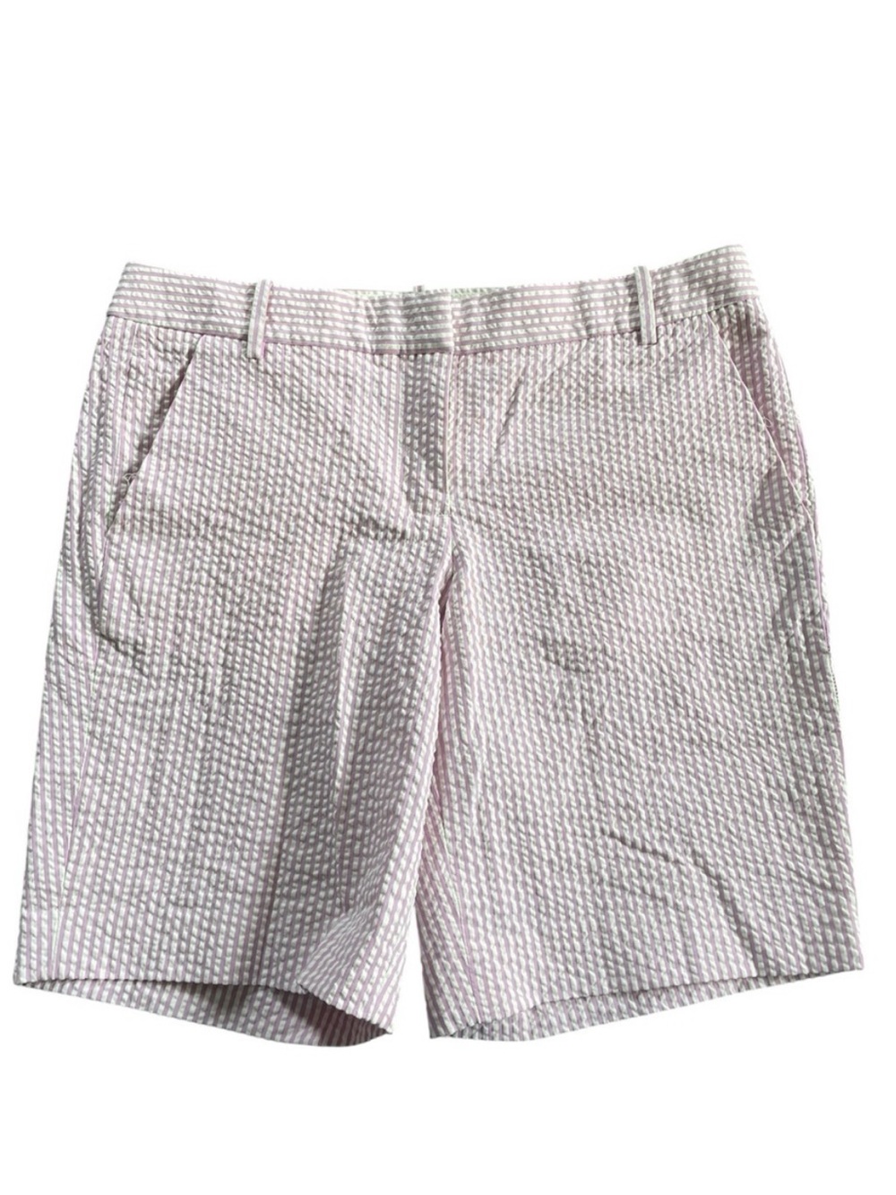 Y2- J. Crew Pink Seersucker NEW NWT size 6 Bermuda Shorts